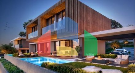 Modern style villas with lake views.