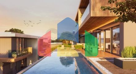 Modern style villas with lake views.