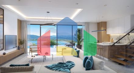 Modern style villas with lake views.