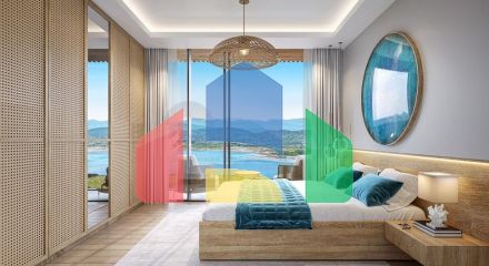 Modern style villas with lake views.
