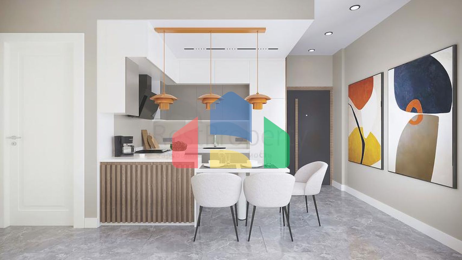 Апартаменти 2 + 1 в еко комплекс в оточенні хвойного лісу в районі Дортепе на східній частині Бодрума.