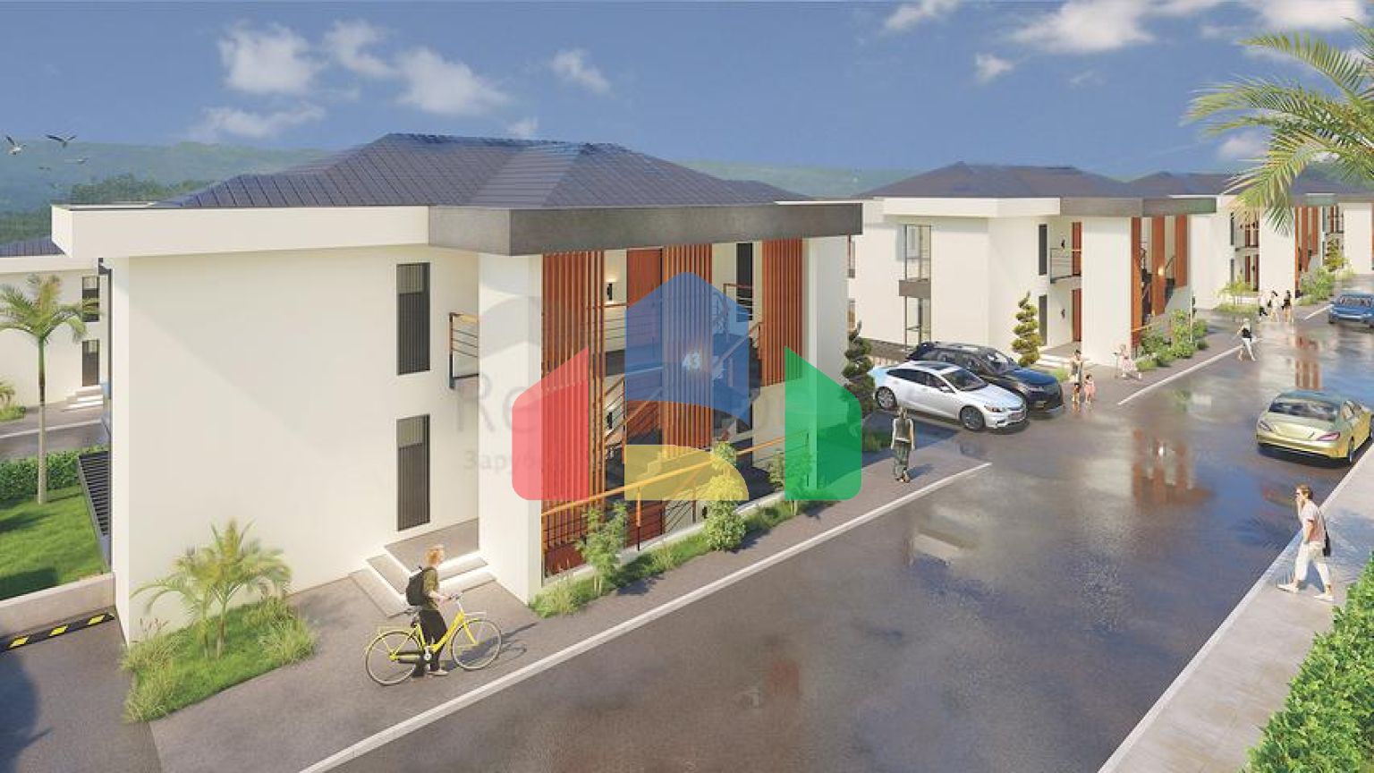 Апартаменти 2 + 1 в еко комплекс в оточенні хвойного лісу в районі Дортепе на східній частині Бодрума.