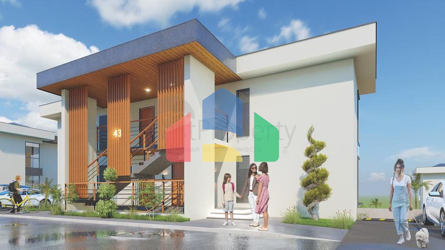 Апартаменти 2 + 1 в еко комплекс в оточенні хвойного лісу в районі Дортепе на східній частині Бодрума.