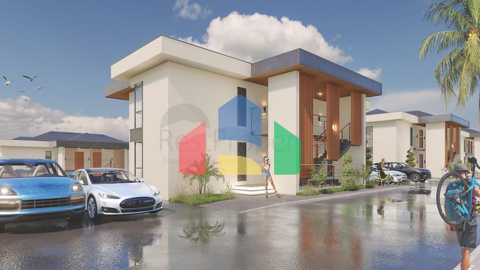 Апартаменти 2 + 1 в еко комплекс в оточенні хвойного лісу в районі Дортепе на східній частині Бодрума.