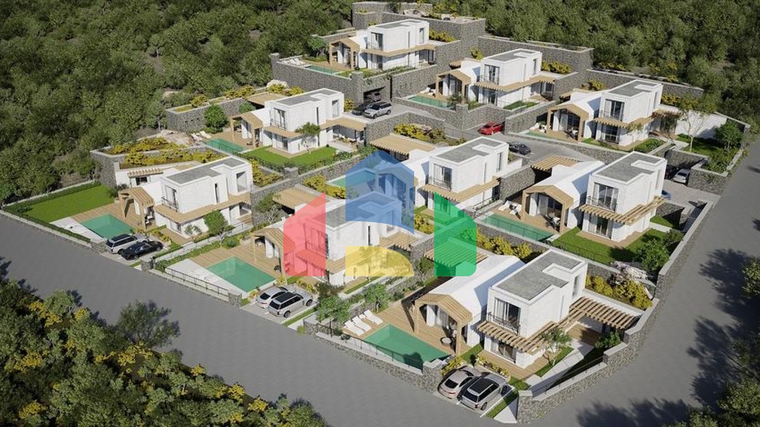 Отдельно стоящие виллы с уникальной архитектурой в районе Гюмюшлюк