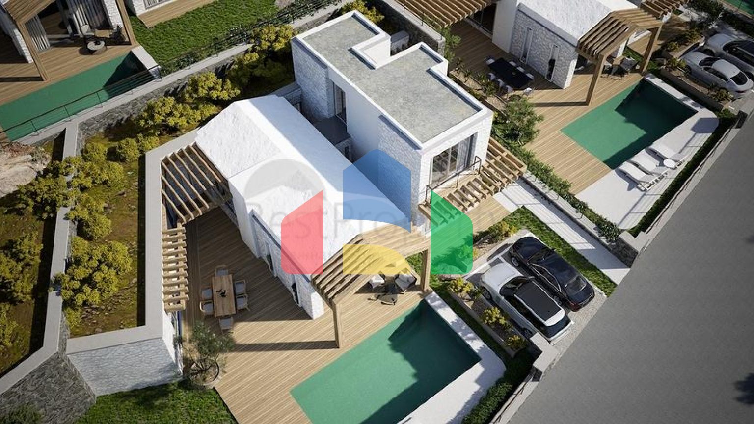 Отдельно стоящие виллы с уникальной архитектурой в районе Гюмюшлюк