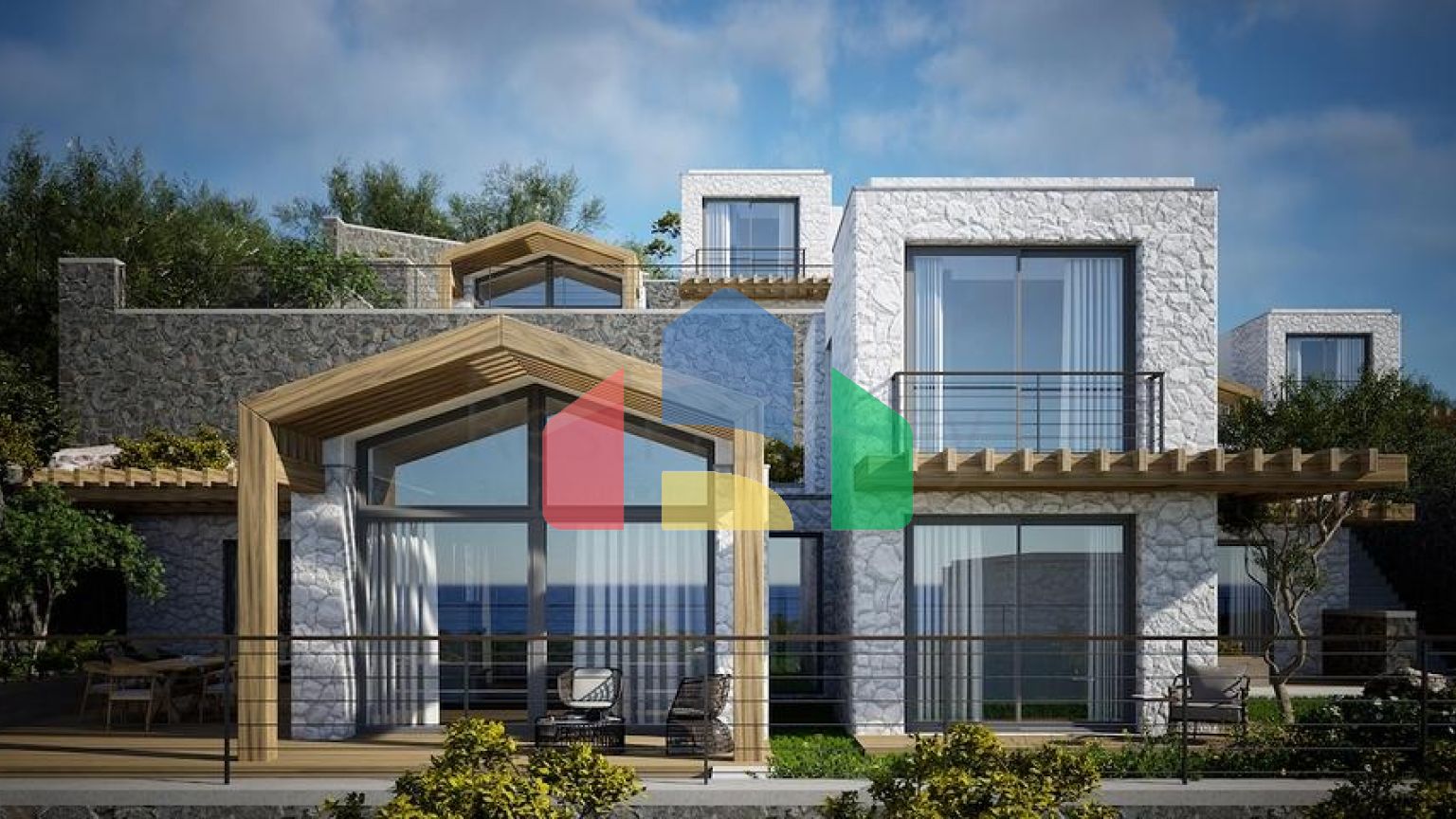 Отдельно стоящие виллы с уникальной архитектурой в районе Гюмюшлюк