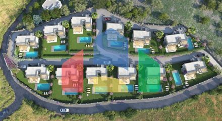 Вілли в мальовничому районі Туркбюкю, в оточення густої зелені.