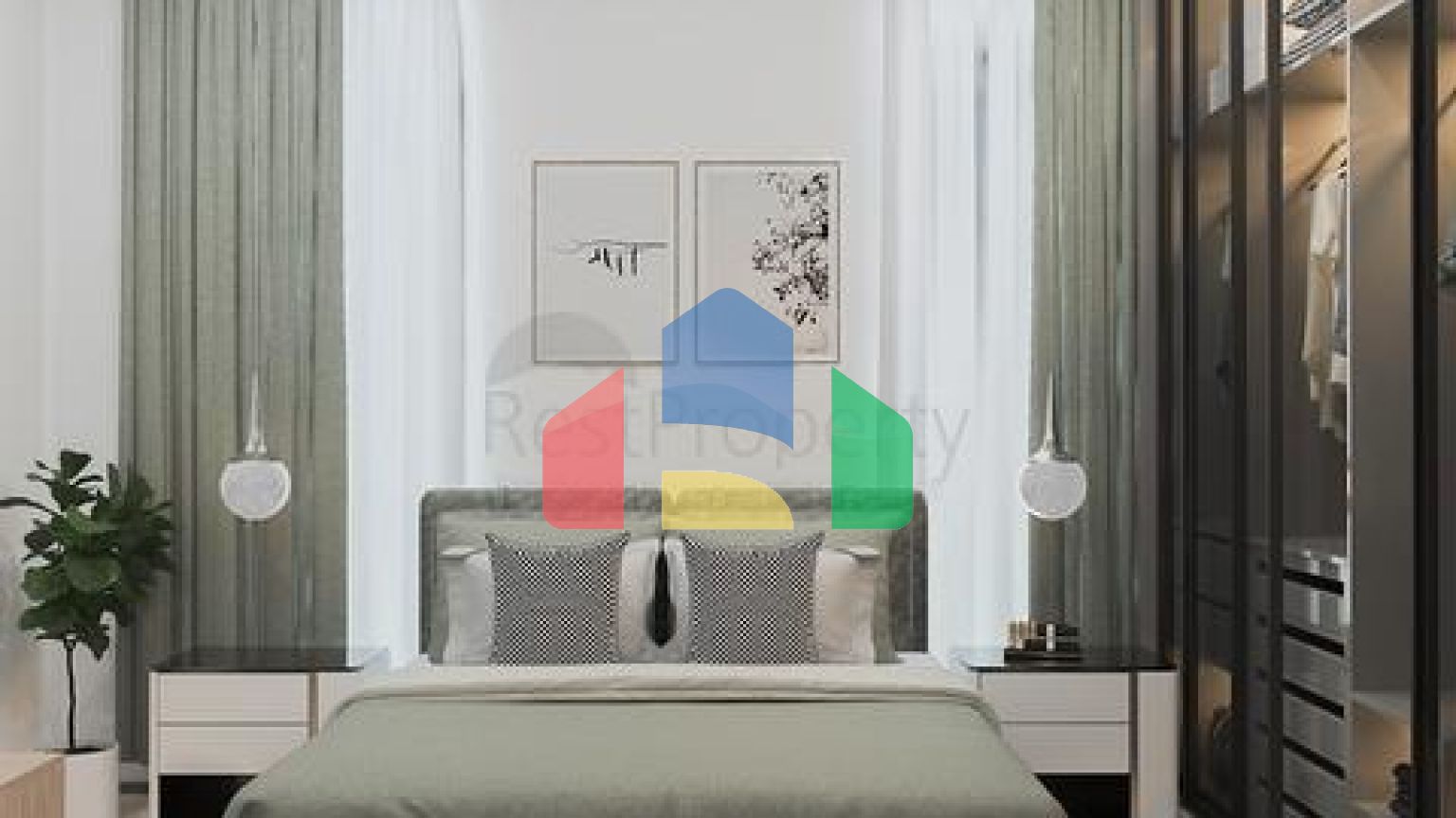 Ідеальний комплекс апартаментів, оточений пишною зеленню.