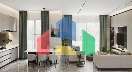 Ідеальний комплекс апартаментів, оточений пишною зеленню.