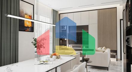 Ідеальний комплекс апартаментів, оточений пишною зеленню.