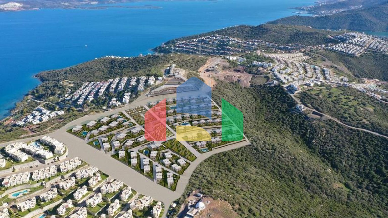 Ідеальний комплекс апартаментів, оточений пишною зеленню.