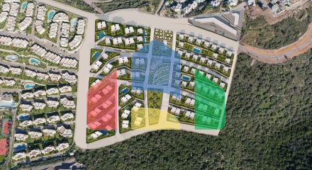 Ідеальний комплекс апартаментів, оточений пишною зеленню.