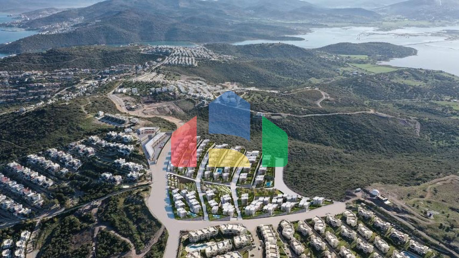 Ідеальний комплекс апартаментів, оточений пишною зеленню.