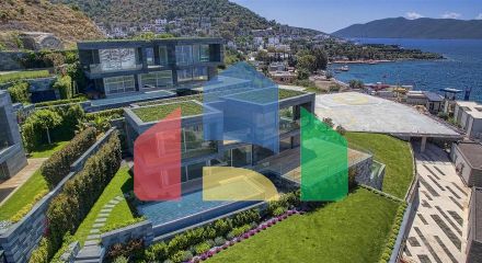 Villas overlooking the main castle of Bodrum and the islands of Kos and Karaada