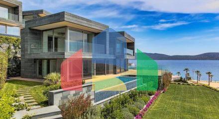 Villas overlooking the main castle of Bodrum and the islands of Kos and Karaada