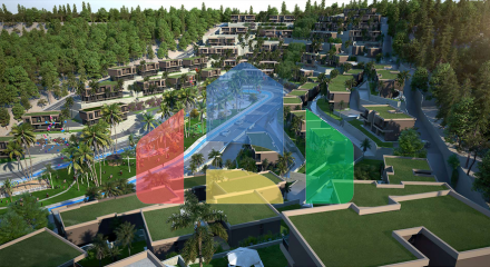 A new investment project surrounded by forests at the excavation stage in the Bogazichi area