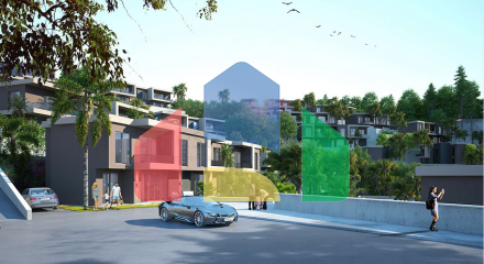 A new investment project surrounded by forests at the excavation stage in the Bogazichi area