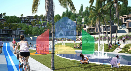 A new investment project surrounded by forests at the excavation stage in the Bogazichi area
