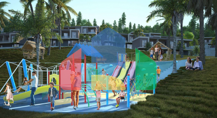 A new investment project surrounded by forests at the excavation stage in the Bogazichi area
