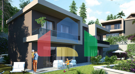 A new investment project surrounded by forests at the excavation stage in the Bogazichi area