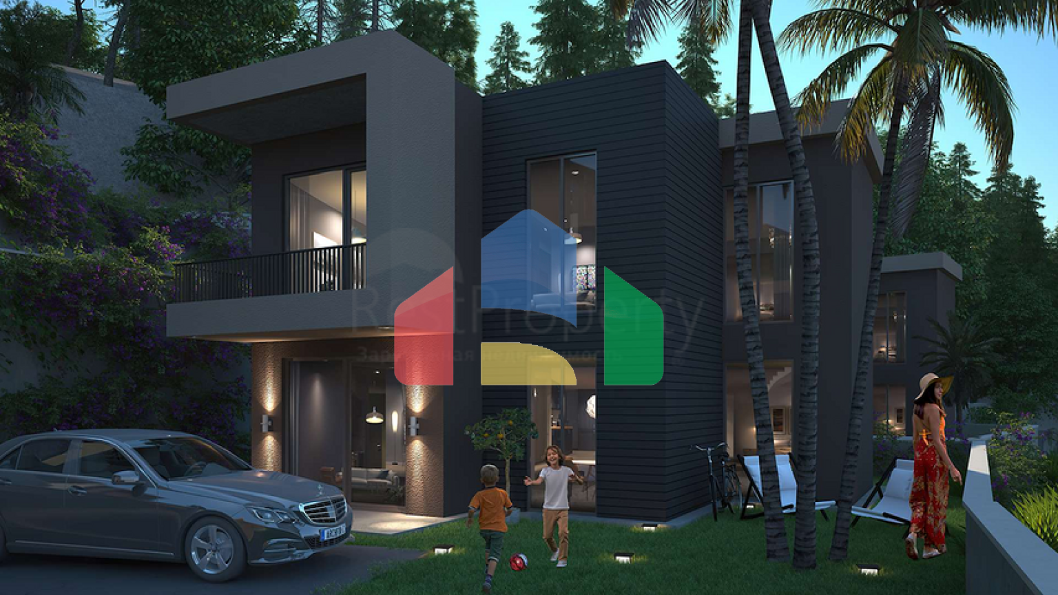 Новый инвестиционный проект в окружении леса на этапе котлована в районе Богазичи