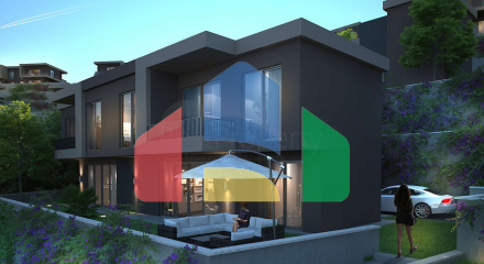 Новый инвестиционный проект в окружении леса на этапе котлована в районе Богазичи