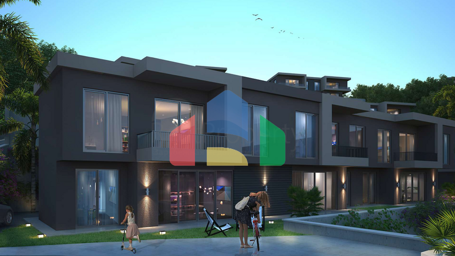 Новый инвестиционный проект в окружении леса на этапе котлована в районе Богазичи