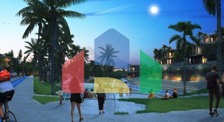 Новый инвестиционный проект в окружении леса на этапе котлована в районе Богазичи