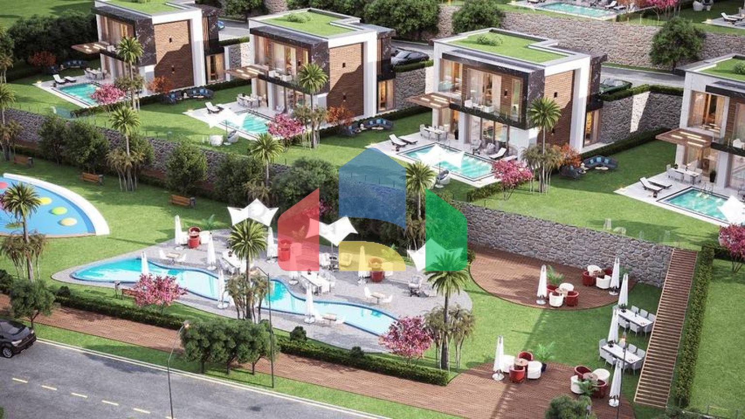 Розкішний проект вілл на стадії будівництва в районі Яликавак