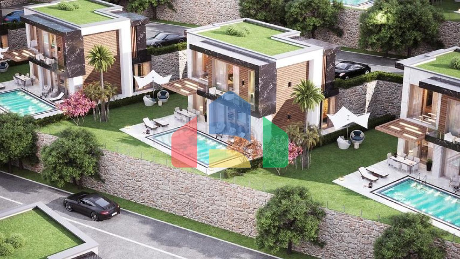 Розкішний проект вілл на стадії будівництва в районі Яликавак