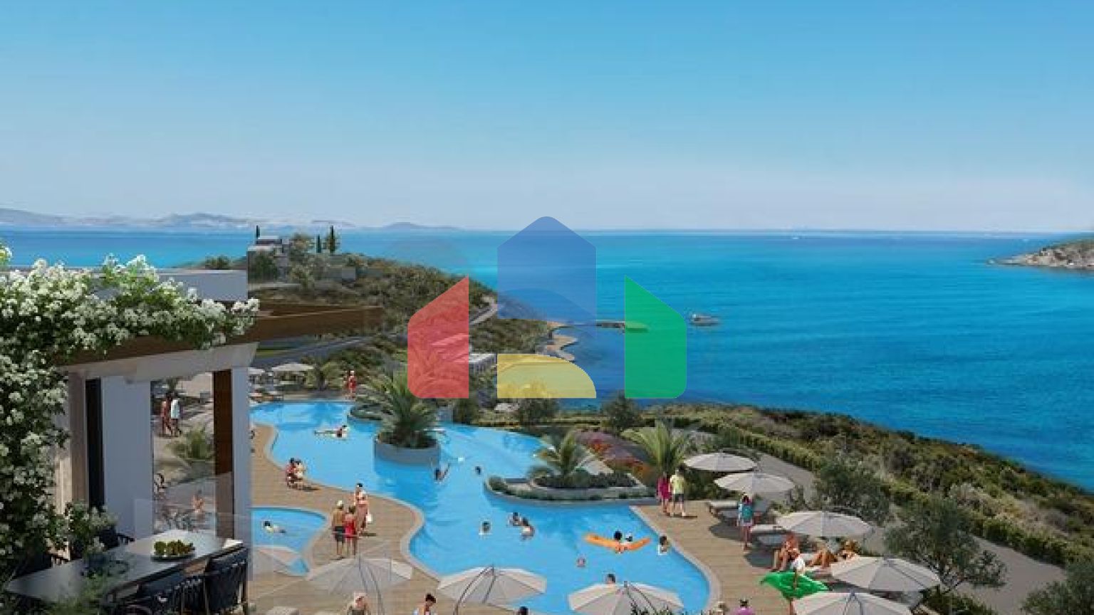 Комплекс современных вилл на берегу Эгейского моря в Бодруме