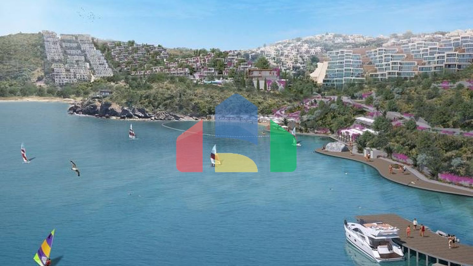 Комплекс современных вилл на берегу Эгейского моря в Бодруме