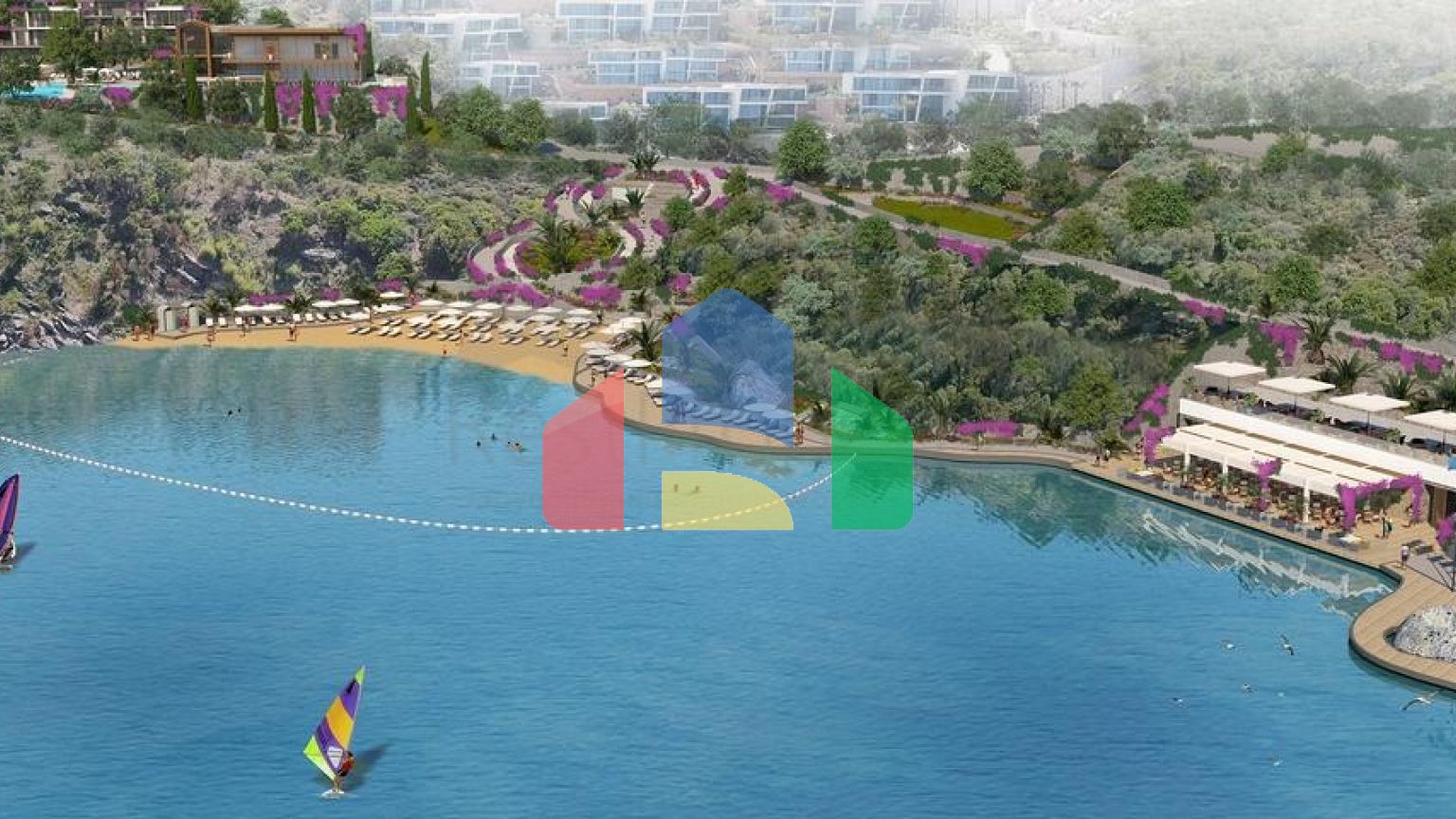 Комплекс современных вилл на берегу Эгейского моря в Бодруме