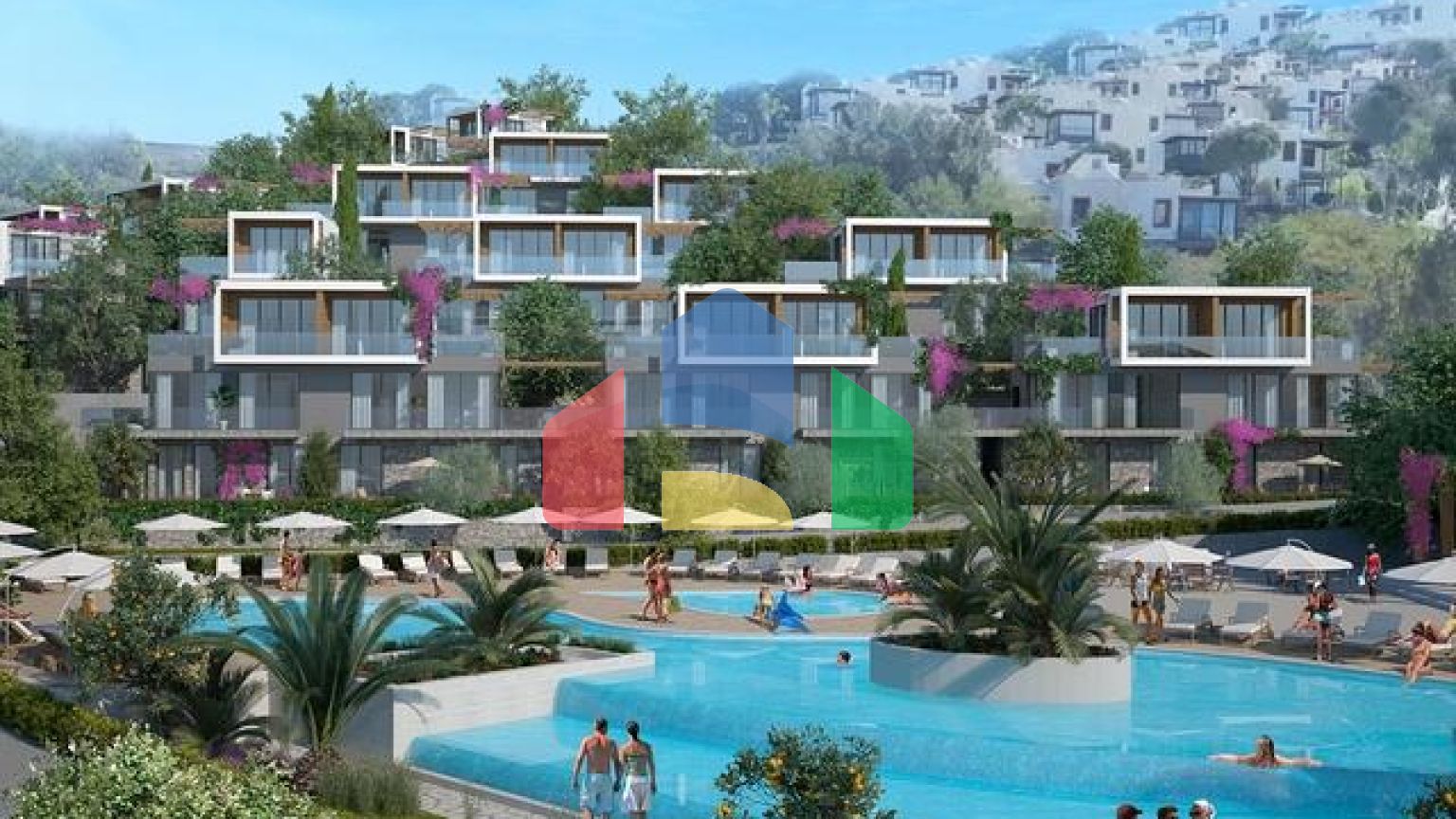 Комплекс современных вилл на берегу Эгейского моря в Бодруме