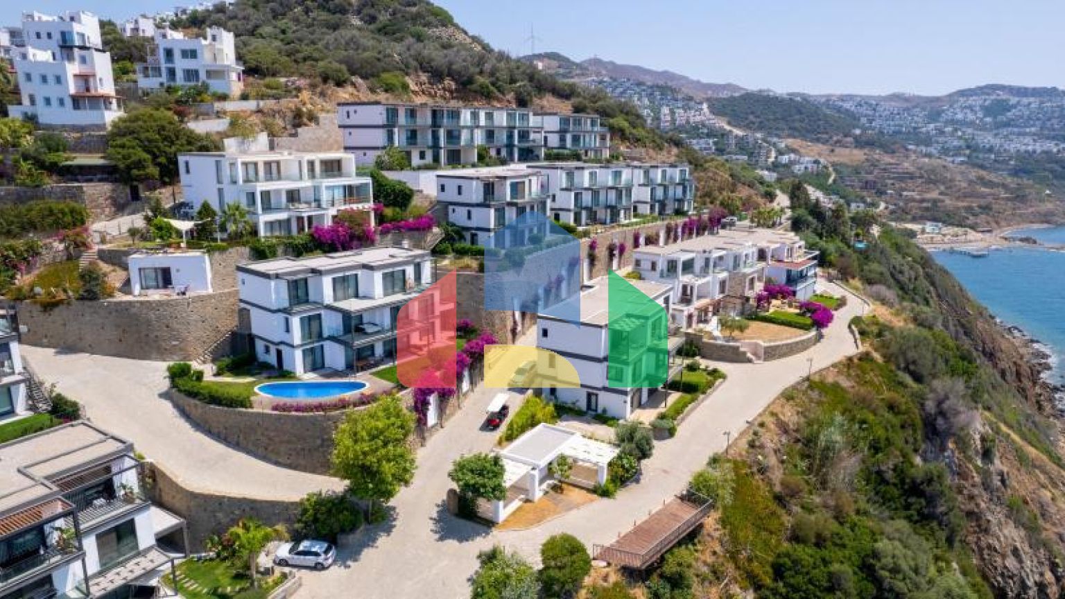 Квартира 2+1 с видом на море в Бодрум