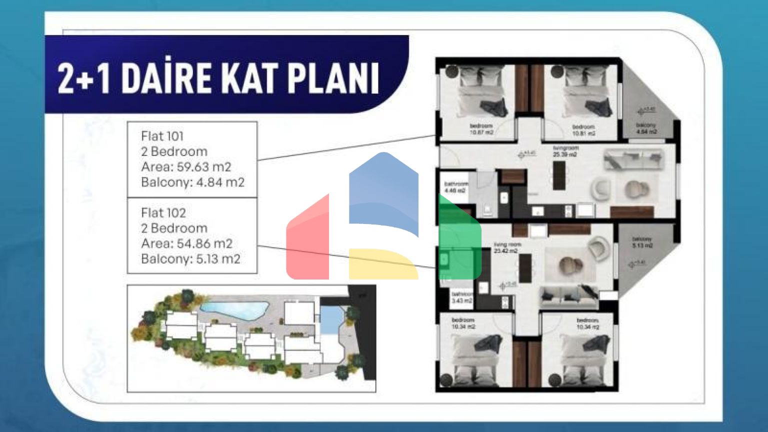 Квартира 2+1 в Бодрум