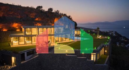 Вилла 5+1 с видом на море в Бодрум