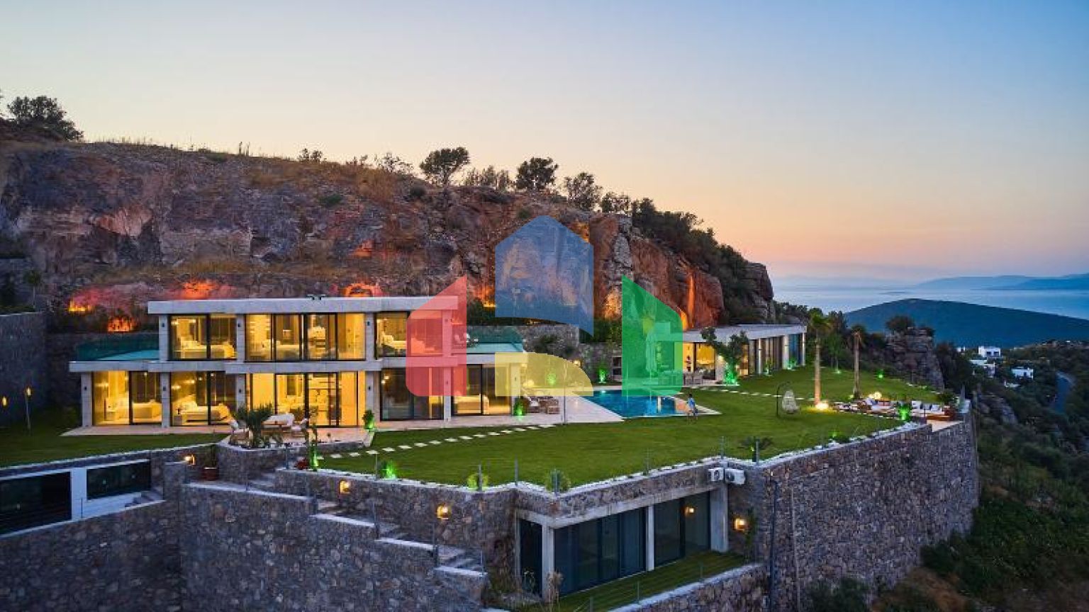 Вілла 5 + 1 з видом на море в Бодрум