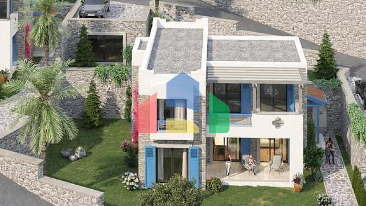 Квартира 3+1 с видом на море в Бодрум