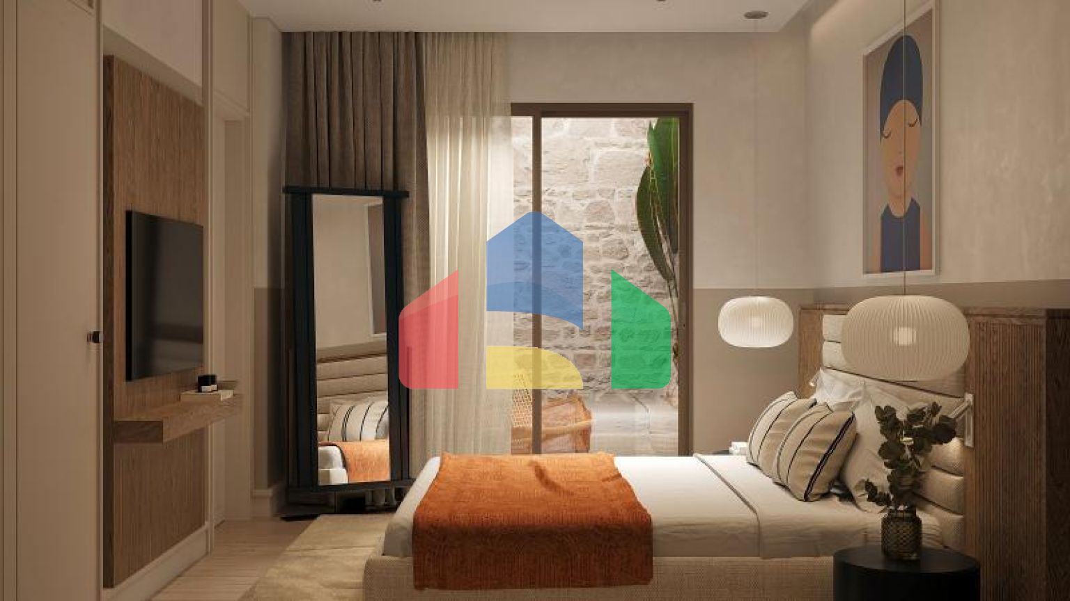 Квартира 3+1 с видом на море в Бодрум