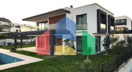 Вилла 5+1 с видом на море в Бодрум