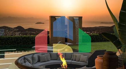 Вилла 4+1 с видом на море в Бодрум