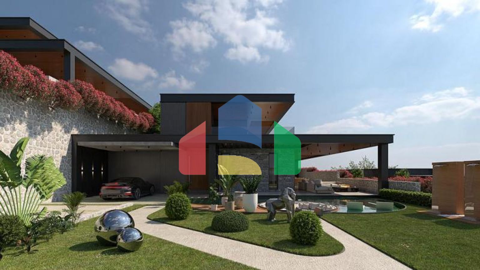 Вилла 4+1 с видом на море в Бодрум