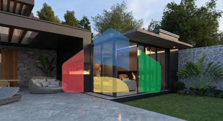 Вилла 4+1 с видом на море в Бодрум