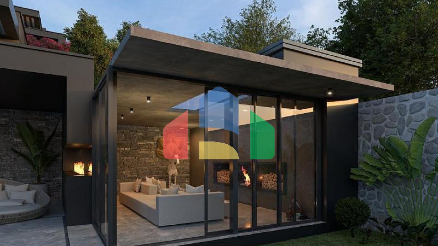 Вилла 4+1 с видом на море в Бодрум