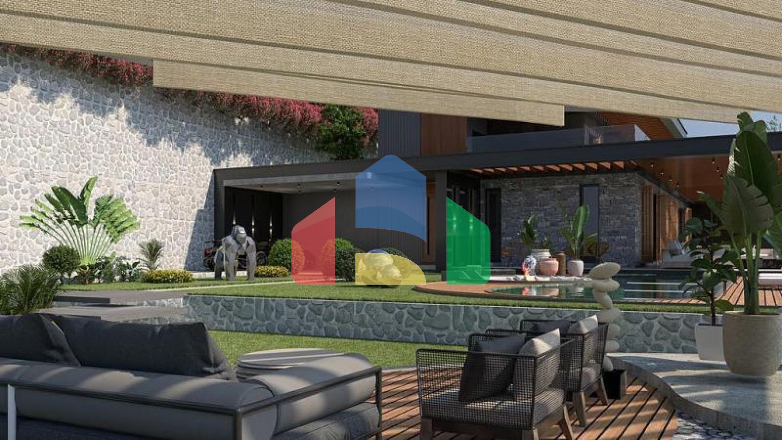 Вилла 4+1 с видом на море в Бодрум