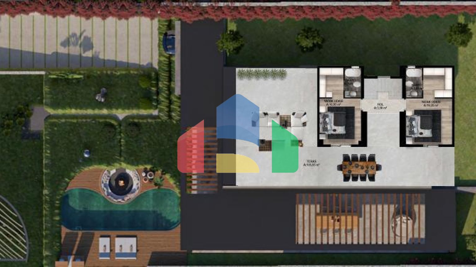 Вилла 4+1 с видом на море в Бодрум