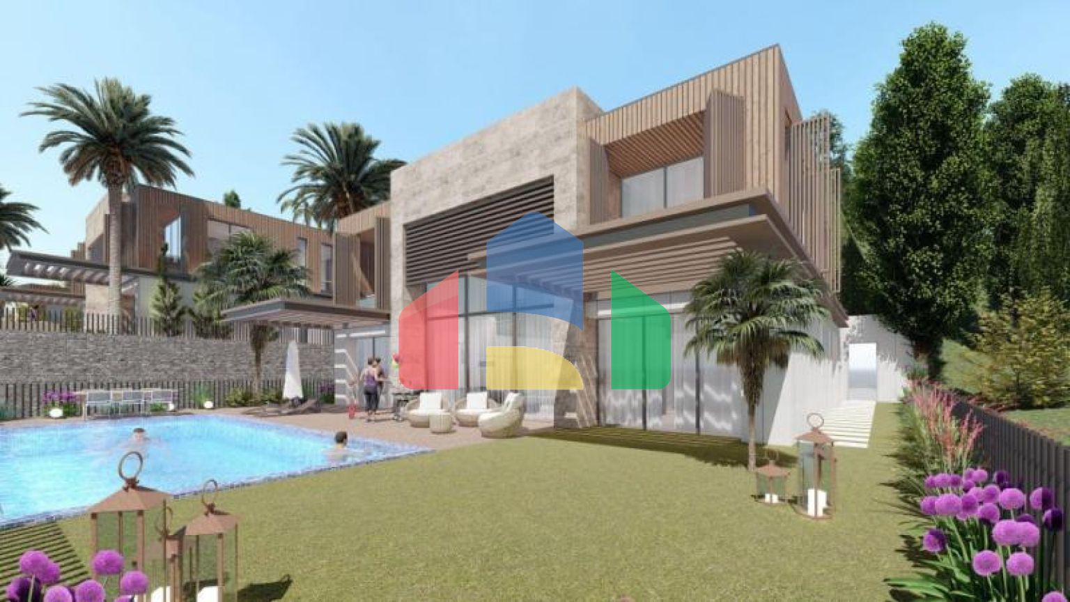 Вилла 5+1 с видом на море в Бодрум