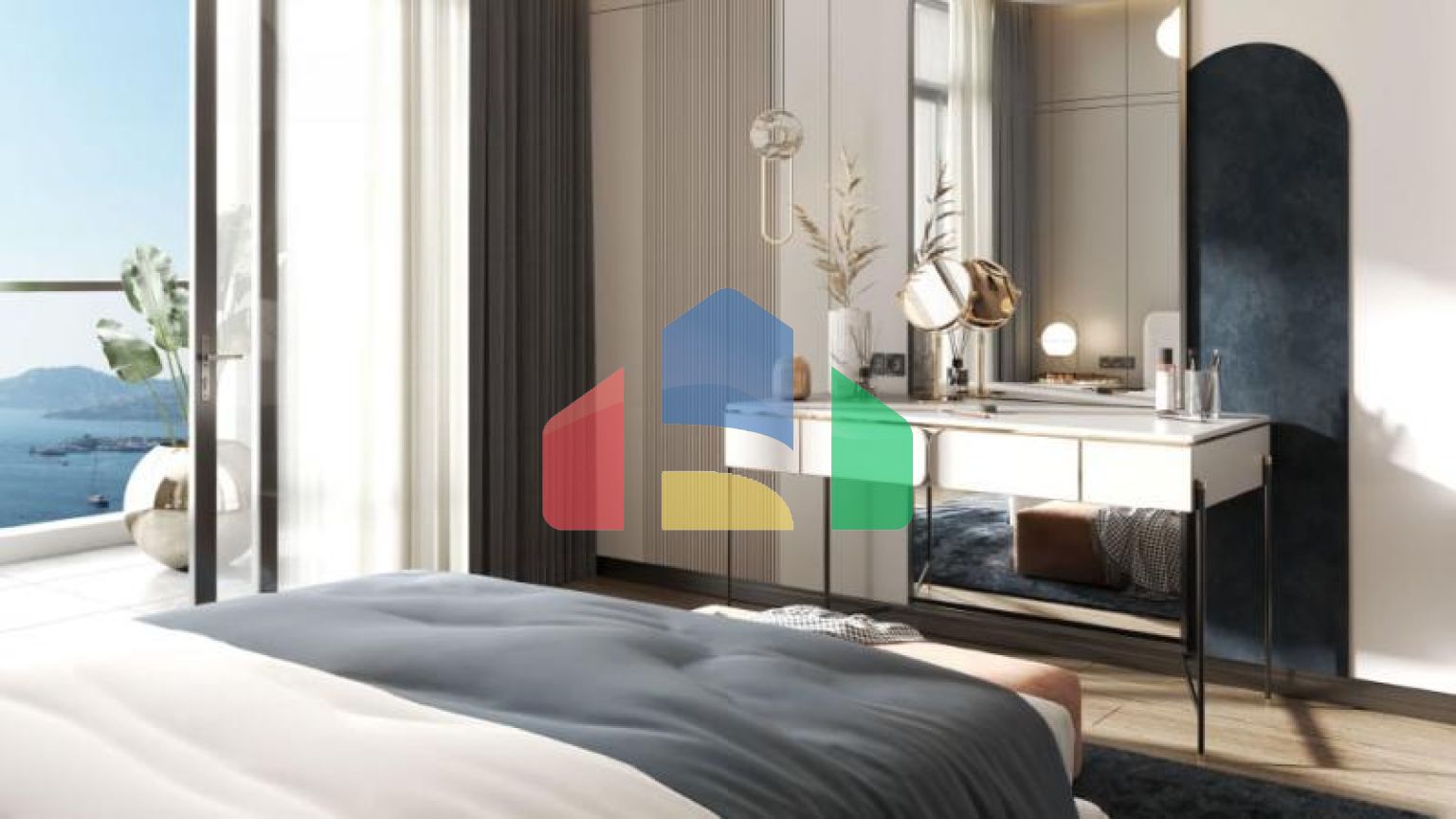 Вилла 5+1 с видом на море в Бодрум